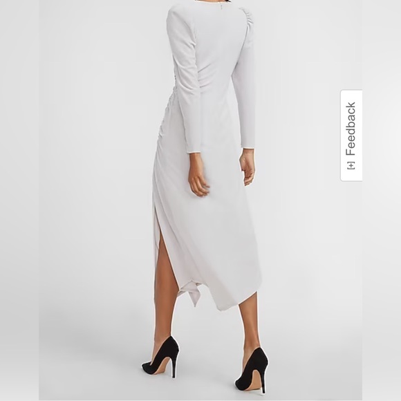 NWT Velvet Ruched Side Asymmetrical Midi Dress - Picture 3 of 11